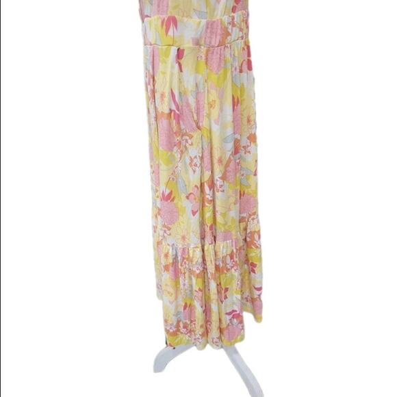Torrid Midi Super Soft Tiered Dress Women's Plus Size 2x Yellow Floral Summer‎ - Picture 7 of 15